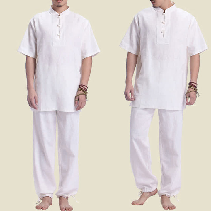 Spiritual Zen Meditation Prayer Practice Cotton Linen Clothing Men's Set - image 3