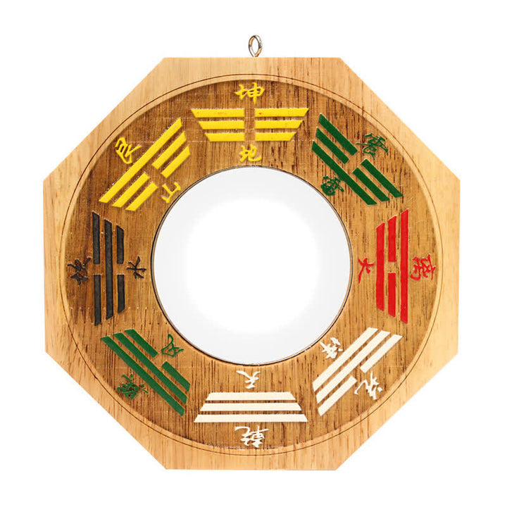 Feng Shui Bagua Map Peach Wood Balance Energy Map Mirror - Bagua Map Convex Mirror-15.5cm - image 4