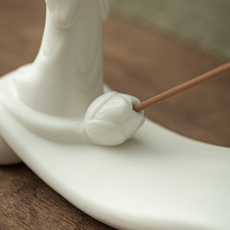 Buddha Monk Ceramic Sea Wave Mountain Blessing Incense Burner Decoration - image 11