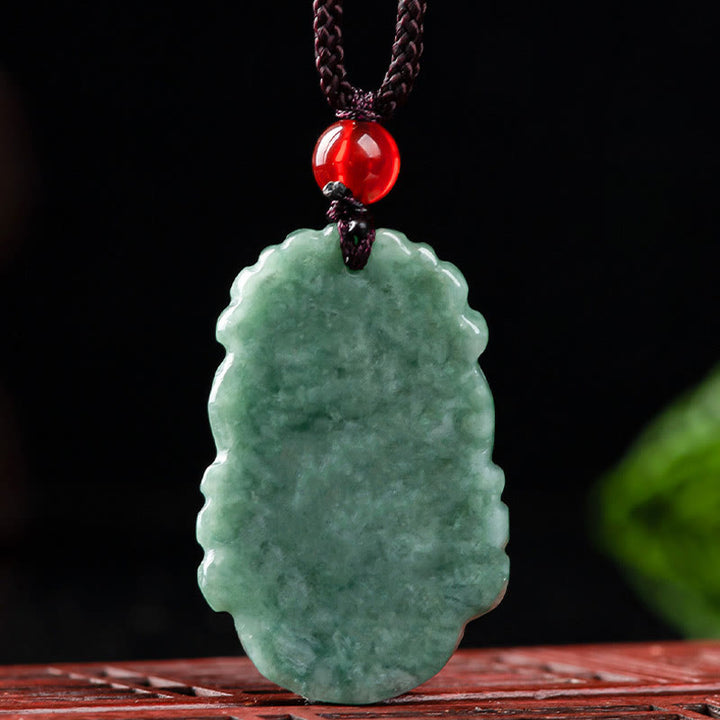 Buddha Stones Natural Jade 12 Chinese Zodiac Prosperity Necklace Pendant - image 12