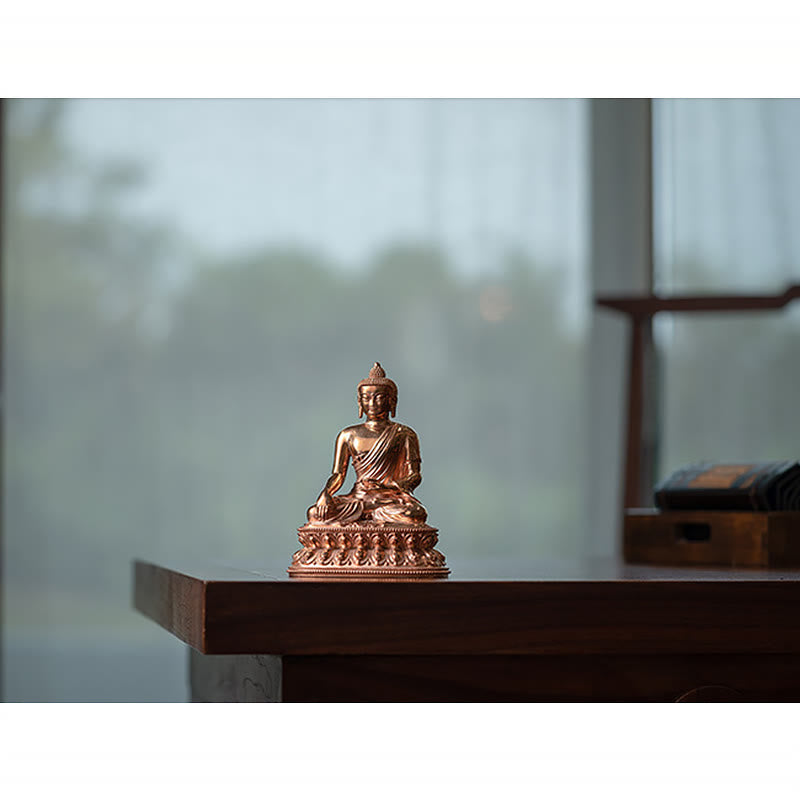Gautama Shakyamuni Buddha Figurine Serenity Copper Statue Home Decoration - image 12