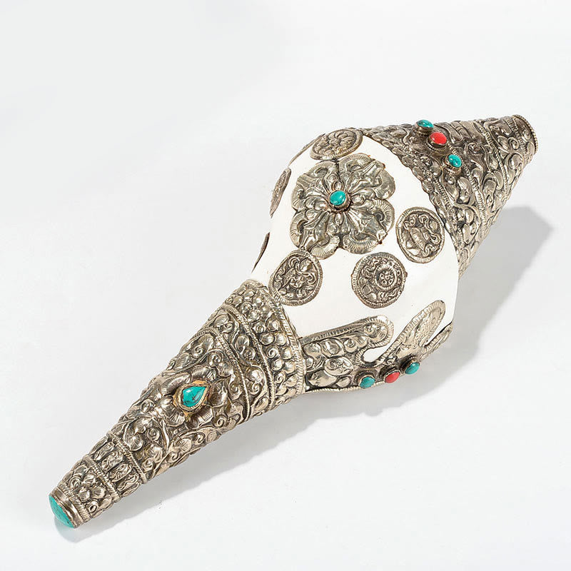 Tibetan Natural Shankha Conch Shell Seashell Wealth Lucky Home Decoration - Extra Large Shankh 31*12.5cm - image 11