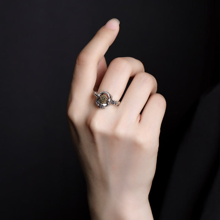 Buddha Stones 925 Sterling Silver PiXiu Copper Coin Wealth Adjustable Ring - image 8