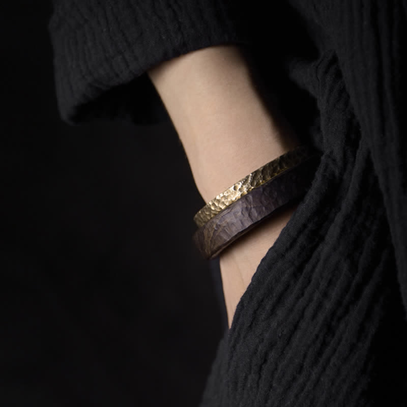 Buddha Stones Simple Design Copper Wealth Cuff Bracelet - image 6