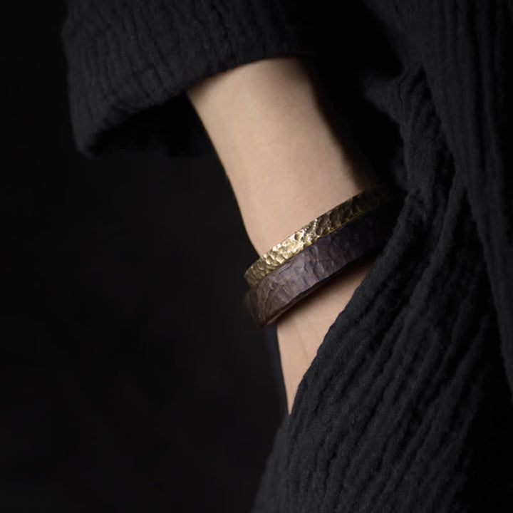 Buddha Stones Simple Design Copper Wealth Cuff Bracelet - image 6