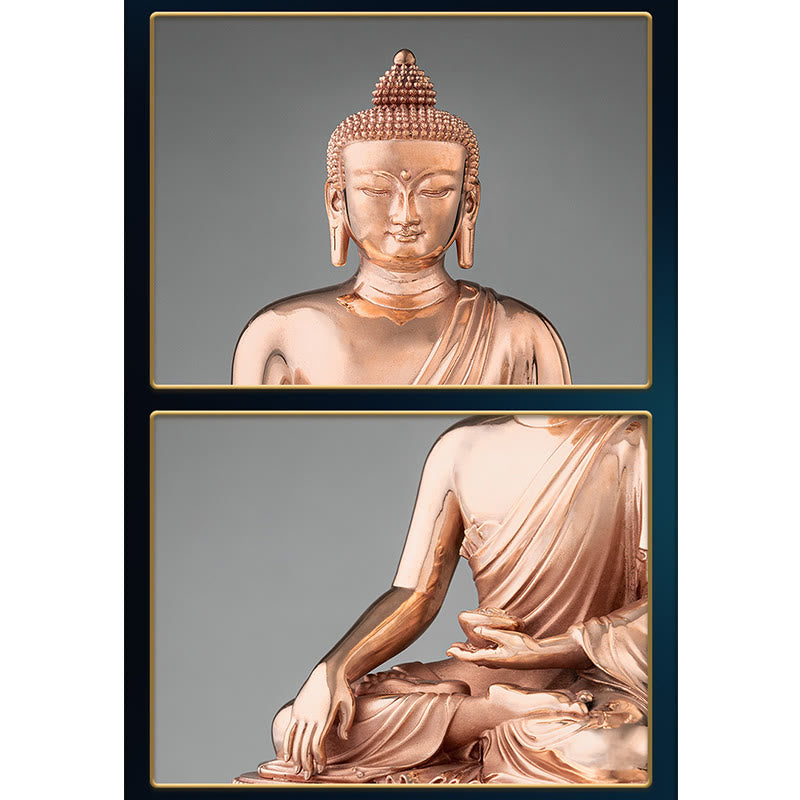 Gautama Shakyamuni Buddha Figurine Serenity Copper Statue Home Decoration - image 6