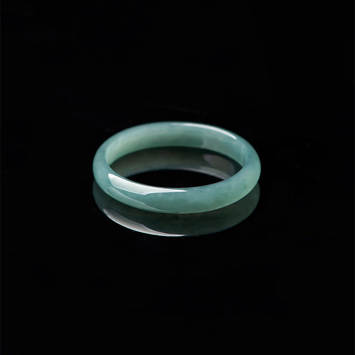 Buddha Stones Natural Jade Prosperity Protection Ring