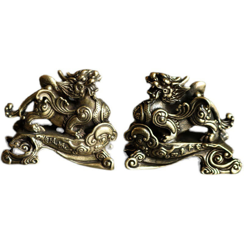 Buddha Stones Handmade FengShui PiXiu Copper Wealth Luck Decoration - image 6