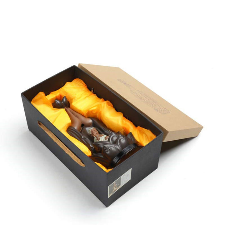 Buddha Avalokitesvara Chenrezig Ksitigarbha Ceramic Lotus Blessing Backflow Incense Burner - image 8