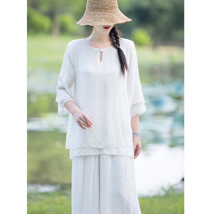 Tai Chi Meditation Prayer Zen Spiritual Morning Practice Clothing Women's Set