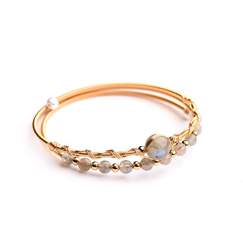Buddha Stones Moonstone Healing Love Bracelet Bangle - image 5