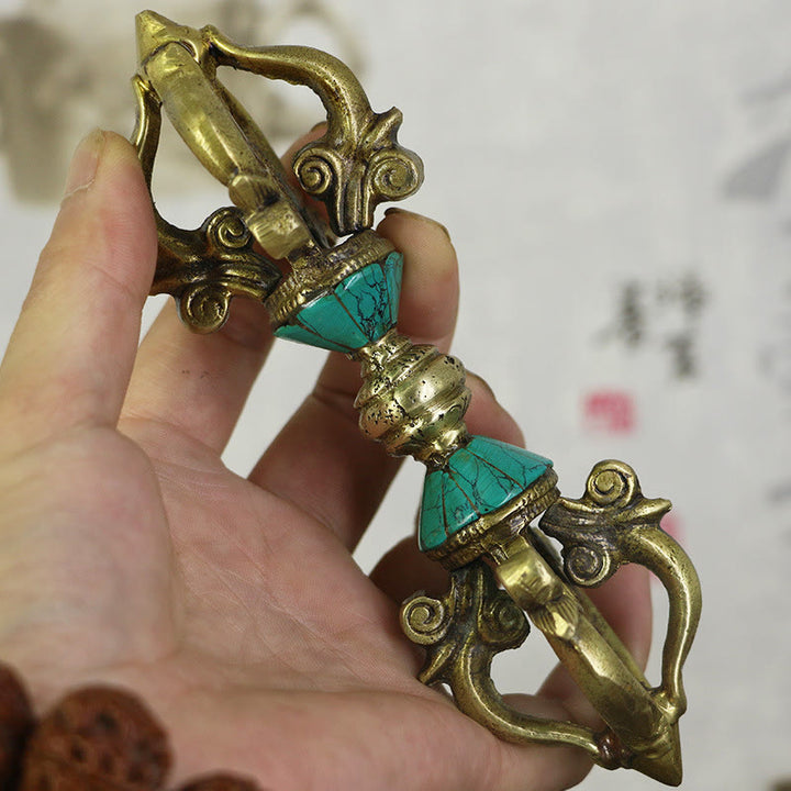 Buddha Stones Tibetan Five Prong Vajra Dorje Handcrafted Nepal Spiritual Power Copper Decoration - Dorje/Vajra(Enlightenment♥Spiritual Power) - image 0