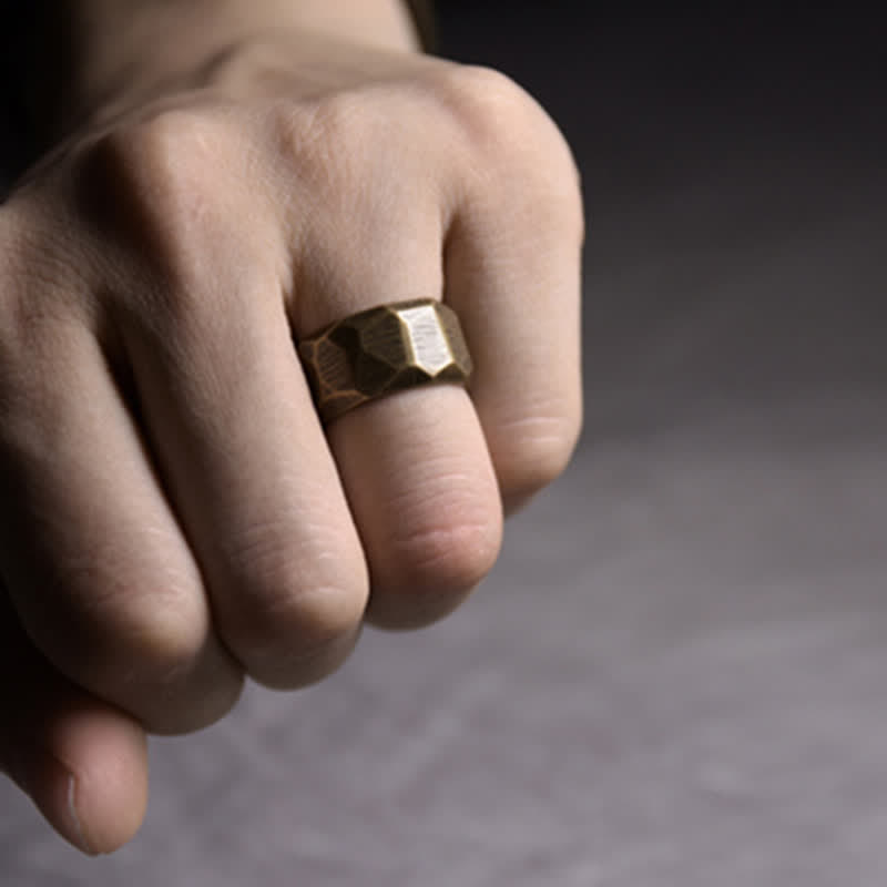 Buddha Stones Tibetan Simple Design Copper Wealth Ring - image 20