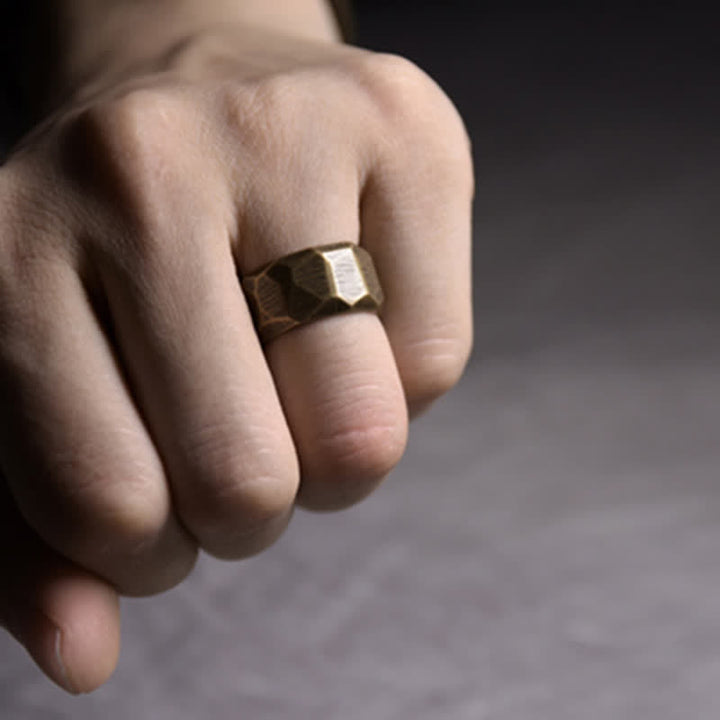 Buddha Stones Tibetan Simple Design Copper Wealth Ring - image 20