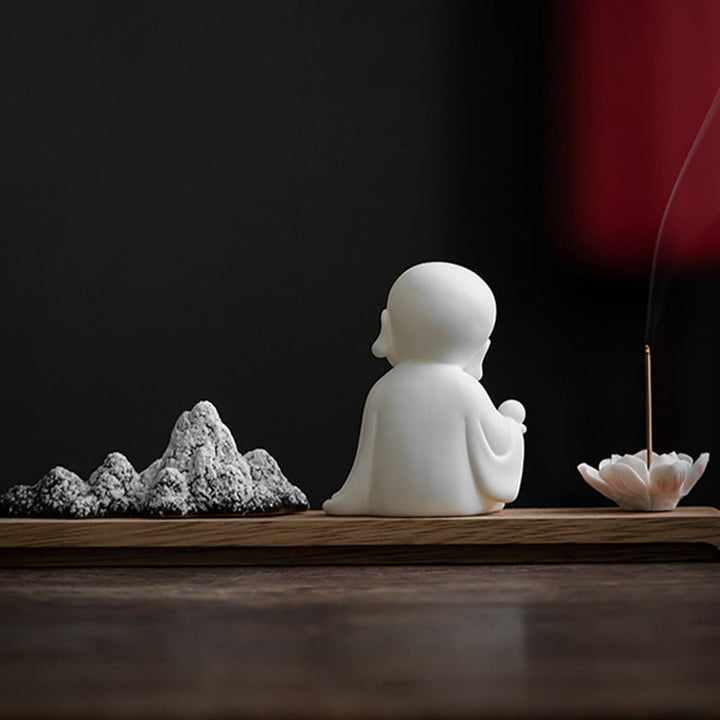 Buddha Stones Lotus Flower Tathagata Kwan Yin Avalokitesvara Ksitigarbha Meditation Ceramic Stick Incense Burner Decoration - image 14