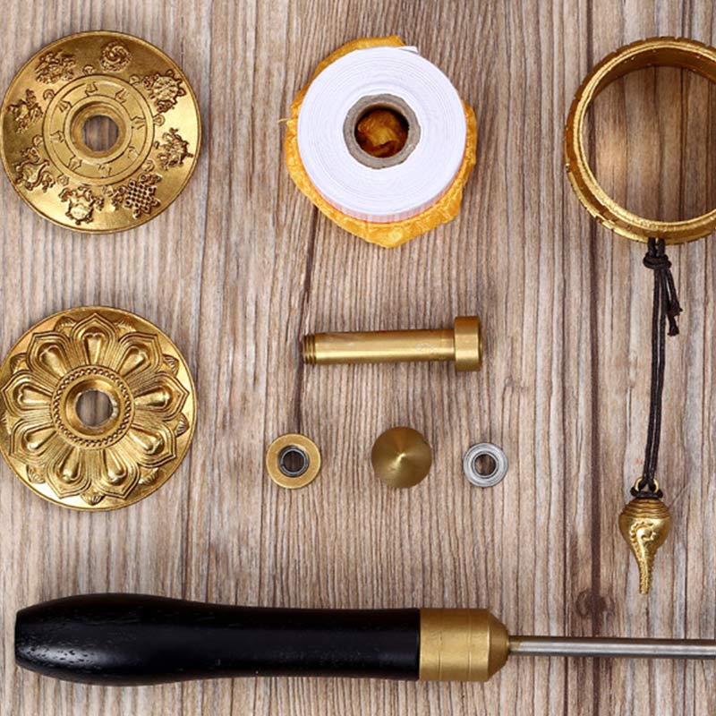 Tibetan Prayer Wheel Six True Words Copper Meditation Decoration - image 4