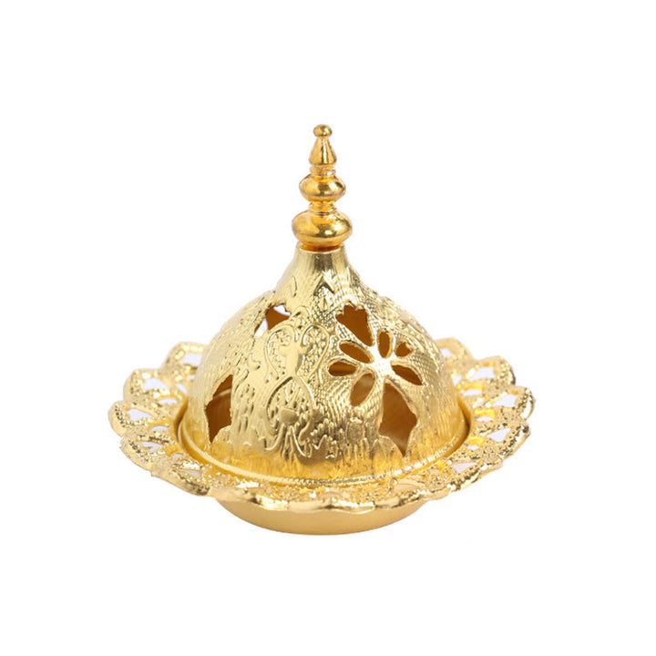 Gold Gourd Star Feather Spiritual Meditation Mini Alloy Metal Incense Burner - image 7