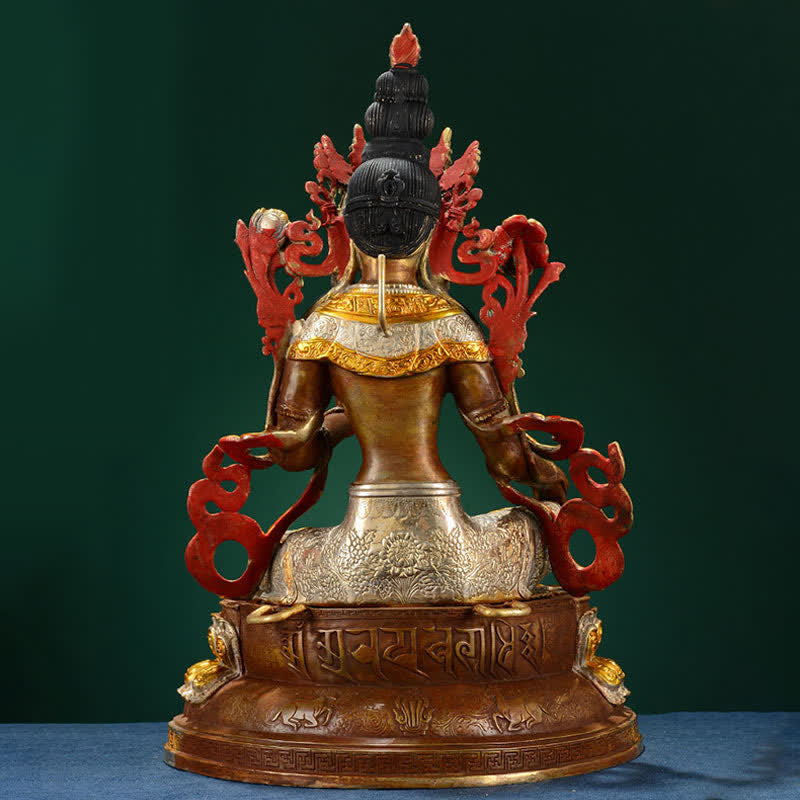 Bodhisattva Green Tara Hope Copper Statue Decoration - image 7