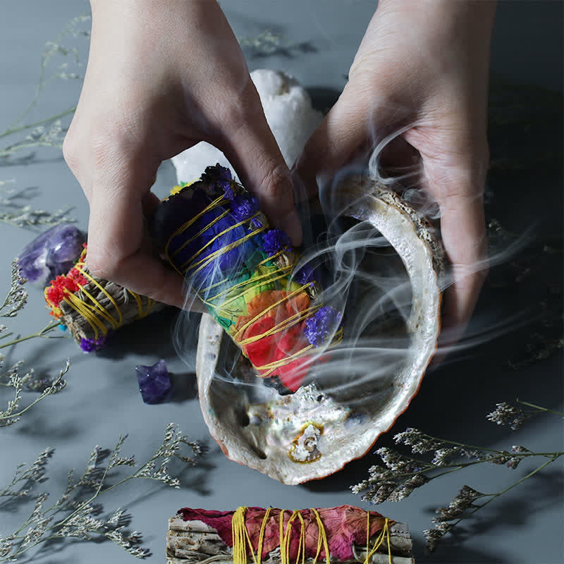 Colorful Daisy Red Rose Flowers Smudge Stick for Home Cleansing Incense Healing Meditation Smudge Sticks Rituals Set - image 1