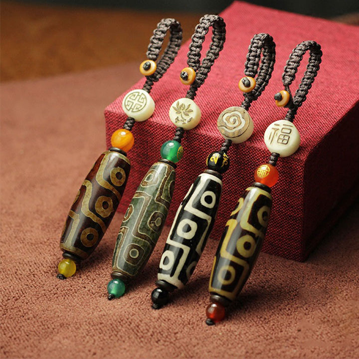 Buddha Stones Tibetan Nine-Eye Dzi Bead Wealth Decoration - image 0