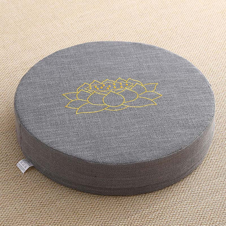 Lotus Embroidery Cotton Linen Meditation Seat Cushion - Soft - 40cm*10cm - DimGray - image 5