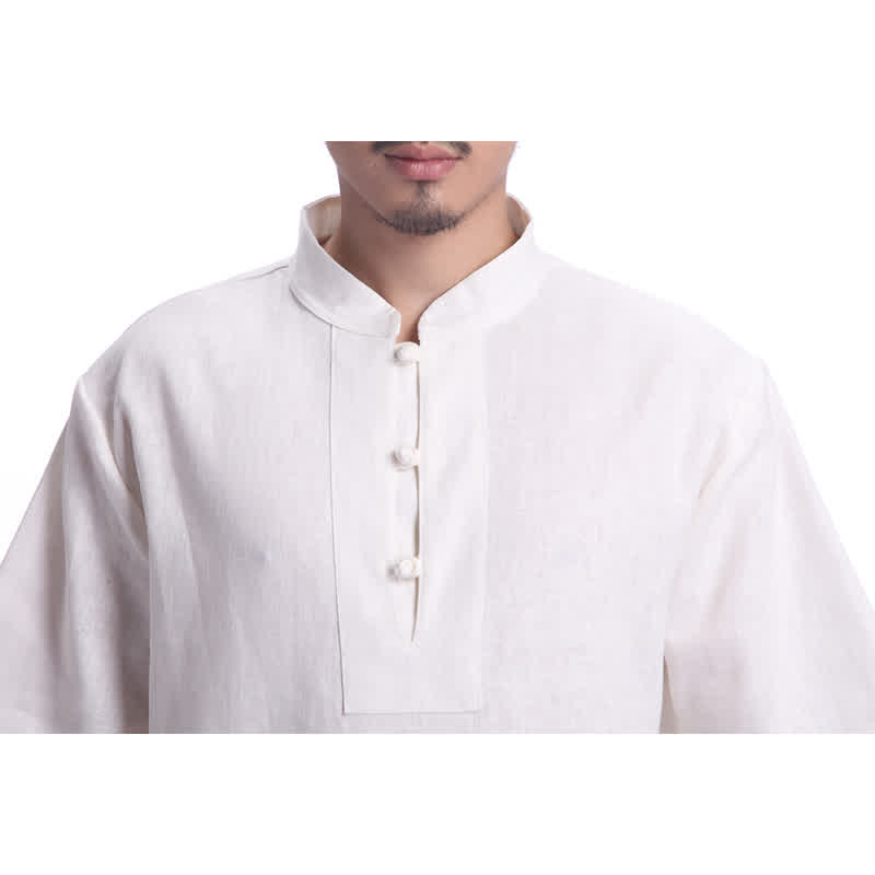 Spiritual Zen Meditation Prayer Practice Cotton Linen Clothing Men's Set