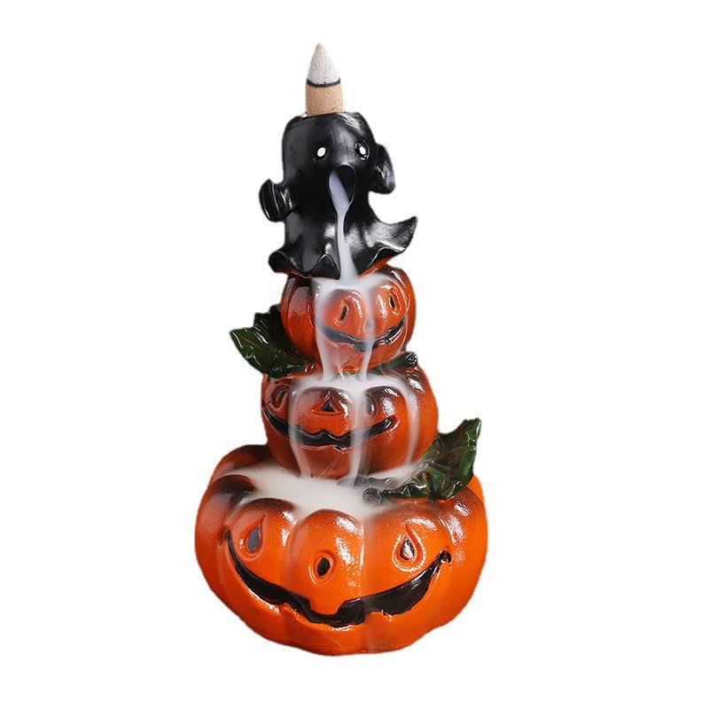 Halloween Pumpkins Ghost Resin Backflow Smoke Fountain Incense Burner Decoration - image 13