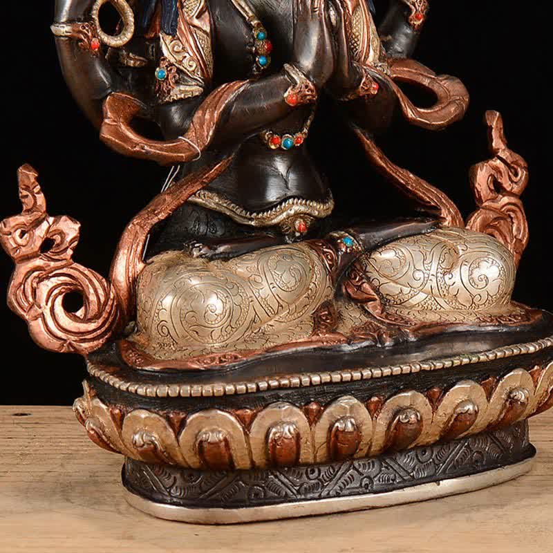 Bodhisattva Chenrezig Four-armed Avalokitesvara Protection Copper Statue Decoration - image 11