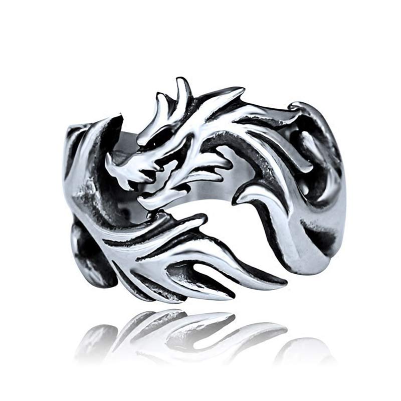 Buddha Stones Dragon Pattern Protection Strength Adjustable Ring - image 20