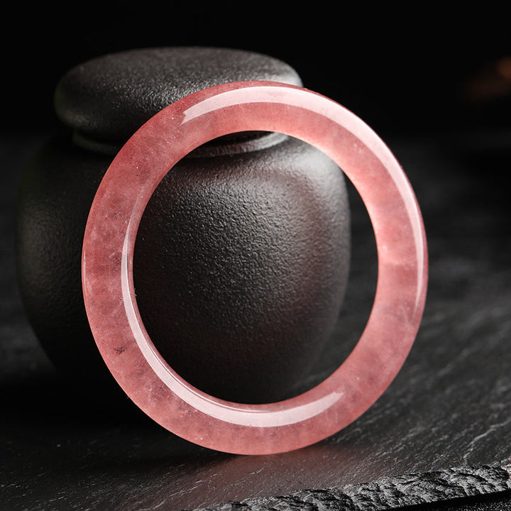 Buddha Stones Natural Strawberry Quartz Love Healing Bracelet Bangle - 60mm - image 0