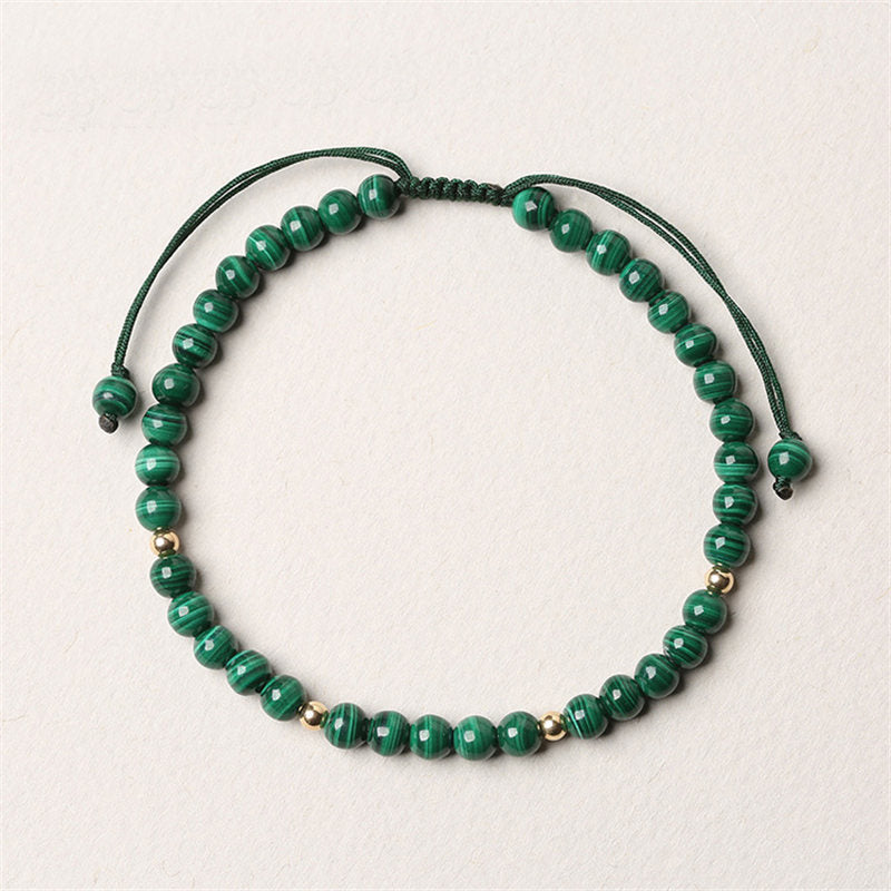 Buddha Stones Natural Malachite Protection Calmness String Bracelet - image 1