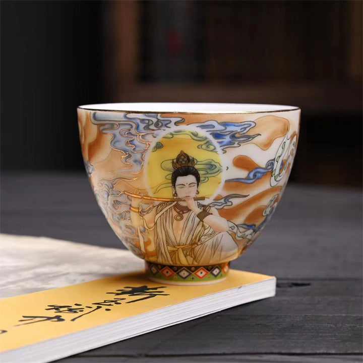 Buddha Stones Dunhuang Color Flying Apsaras Teacup Kung Fu Tea Cup