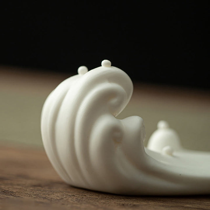 Buddha Monk Ceramic Sea Wave Mountain Blessing Incense Burner Decoration - image 10