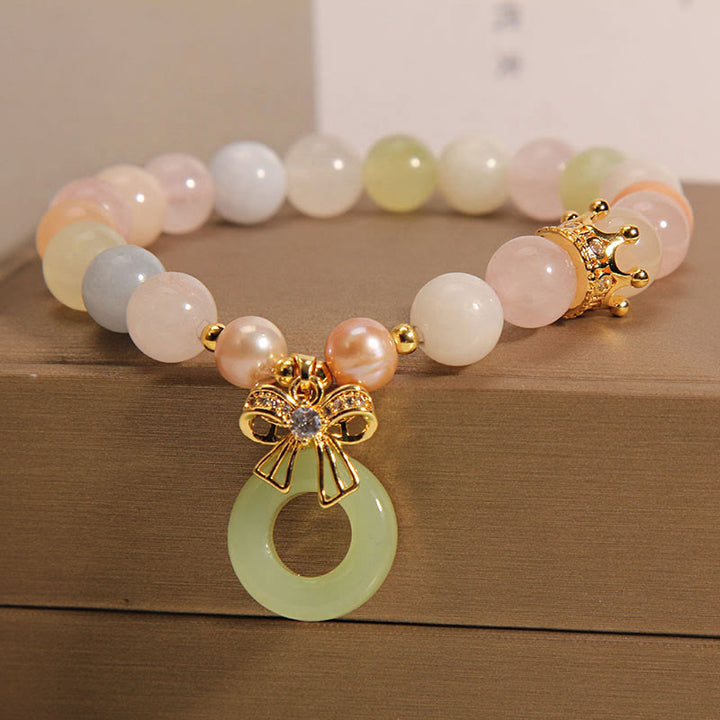 Buddha Stones Morganite Peace Buckle Jade Confidence Bracelet