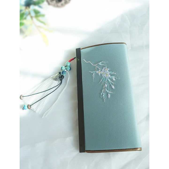 Flower Plum Peach Blossom Bamboo Double-sided Embroidery Large Capacity Cash Holder Wallet Shopping Purse - image 7