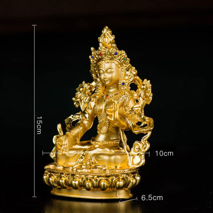 Bodhisattva White Tara Hope Protection Gold Plated Statue Decoration