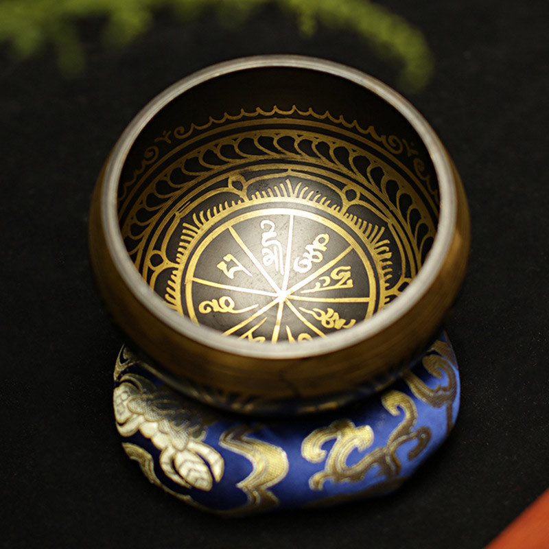 Tibetan Meditation Sound Bowl Handcrafted for Healing and Mindfulness Support Protection Singing Bowl Set - image 9