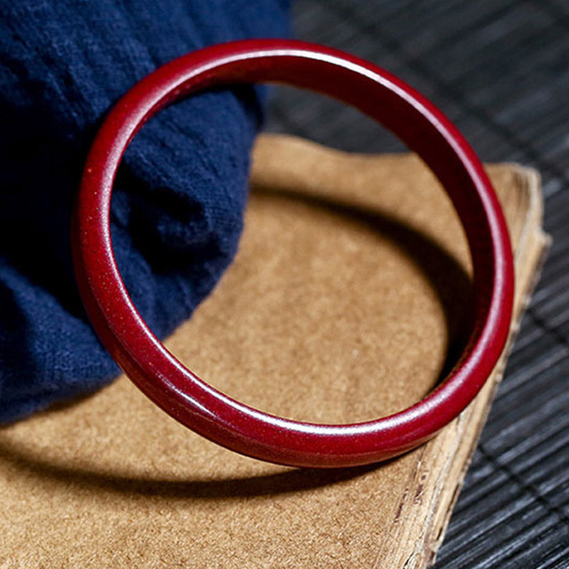 Buddha Stones Cinnabar Heart Sutra Engraving Blessing Bangle Bracelet - image 1