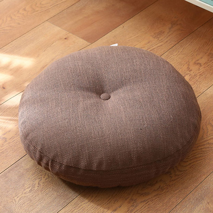 Lotus Simple Pattern Linen Meditation Seat Cushion Home Living Room Decoration - Detachable - 40cm*10cm - Tan - image 10