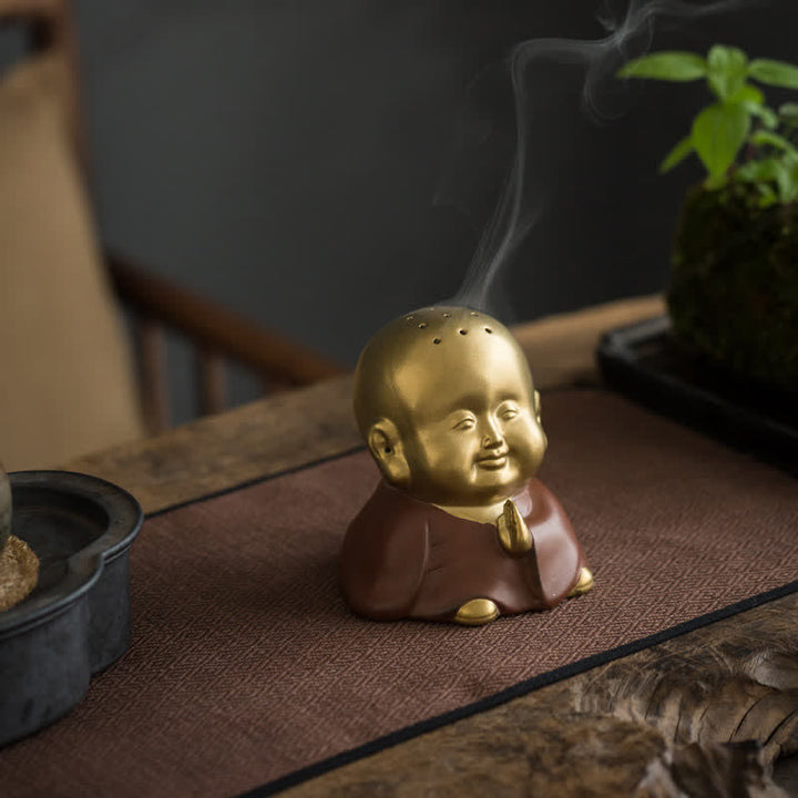 Little Buddha Laughing Buddha Ceramic Healing Incense Burner - Little Buddha - image 0