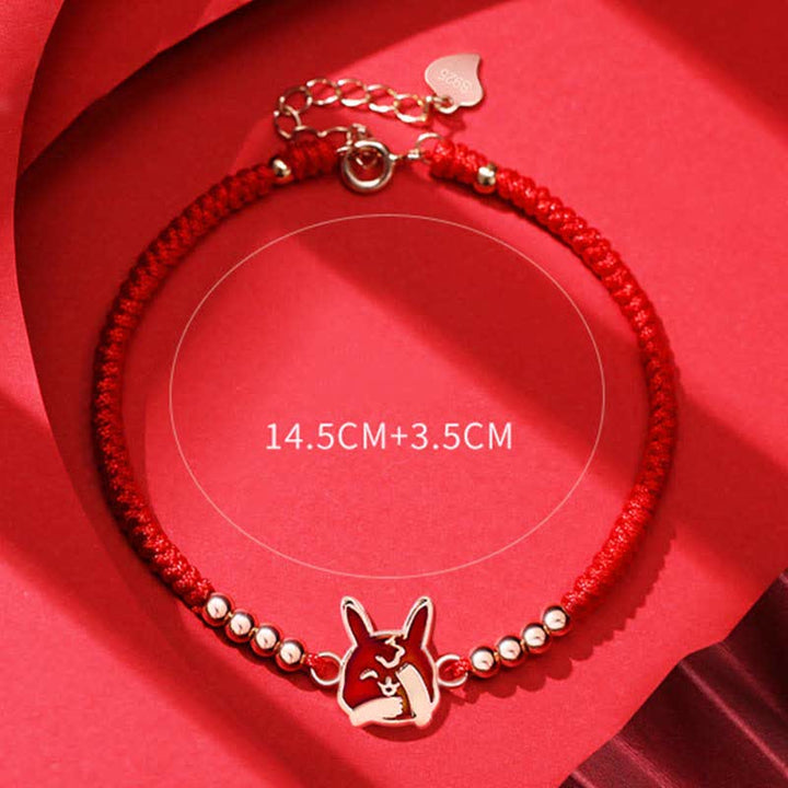 Buddha Stones 925 Sterling Silver Chinese Zodiac Luck Faith Discolor Red String Bracelet - image 22