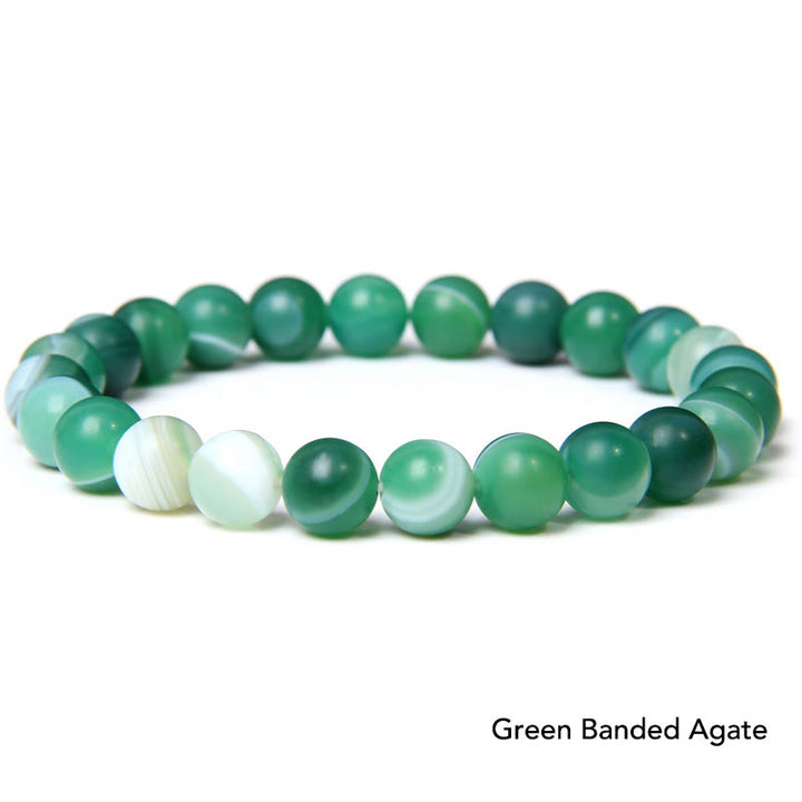 Natural Agate Stone Crystal Balance Beaded Bracelet