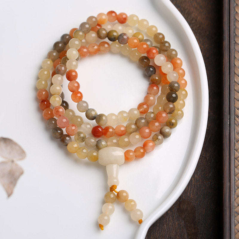 108 Beads Natural Red Agate Mala Protection Bracelet - image 1