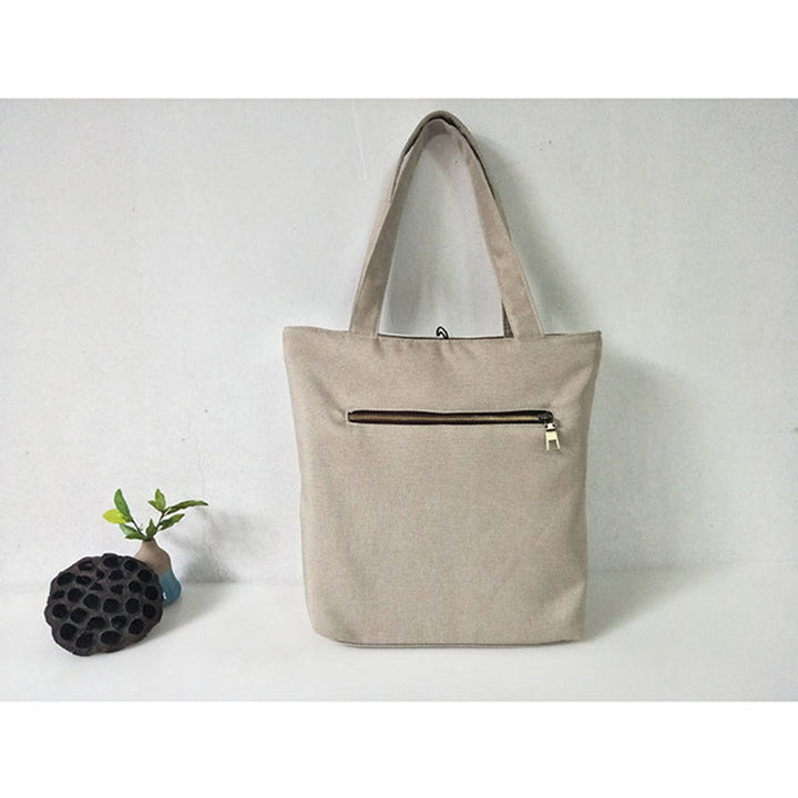 Pear Flower Plum Peach Blossom Bamboo Embroidery Canvas Large Capacity Shoulder Bag Tote Bag - image 44