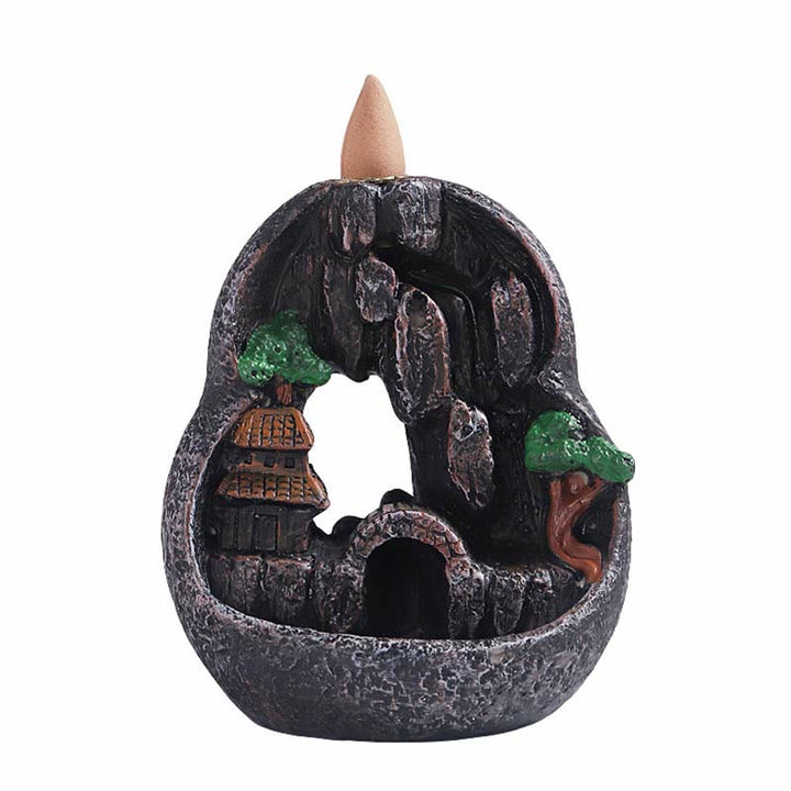 Mountain Bridges Pattern Meditation Resin Backflow Incense Burner - image 12
