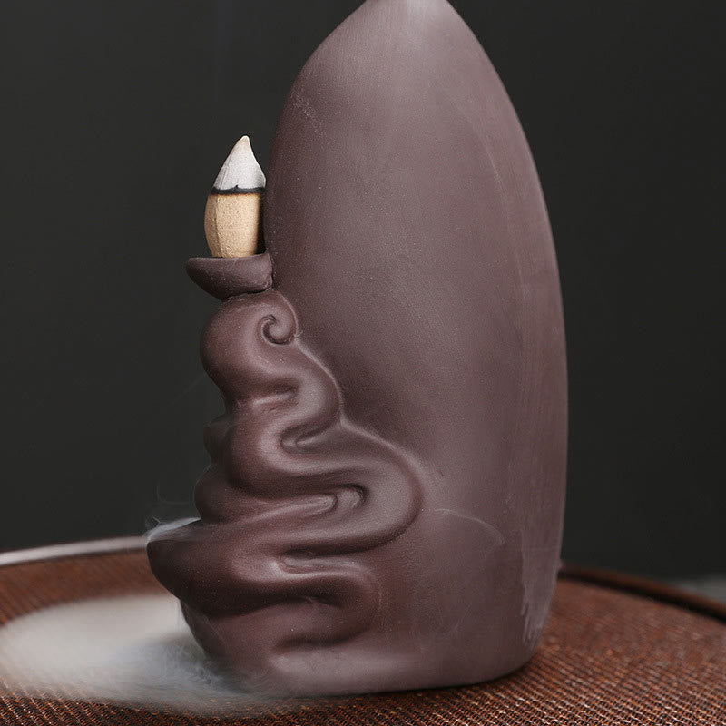 Buddha Stones Tibetan Avalokitesvara Buddha Lotus Healing Backflow Smoke Fountain Incense Burner - image 15
