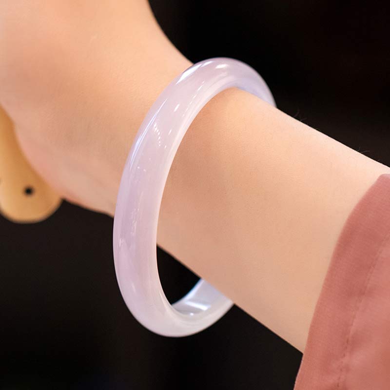 Buddha Stones Natural Chalcedony Harmony Positive Bracelet Bangle - Purple - 64mm - image 12