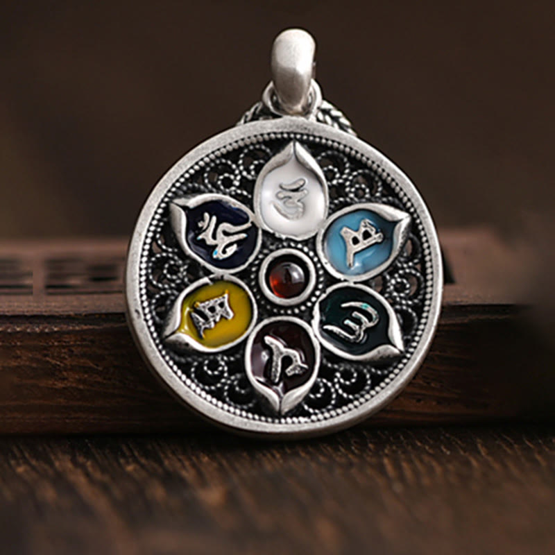 Buddha Stones Tibetan Om Mani Padme Hum Purity Necklace Pendant - image 2