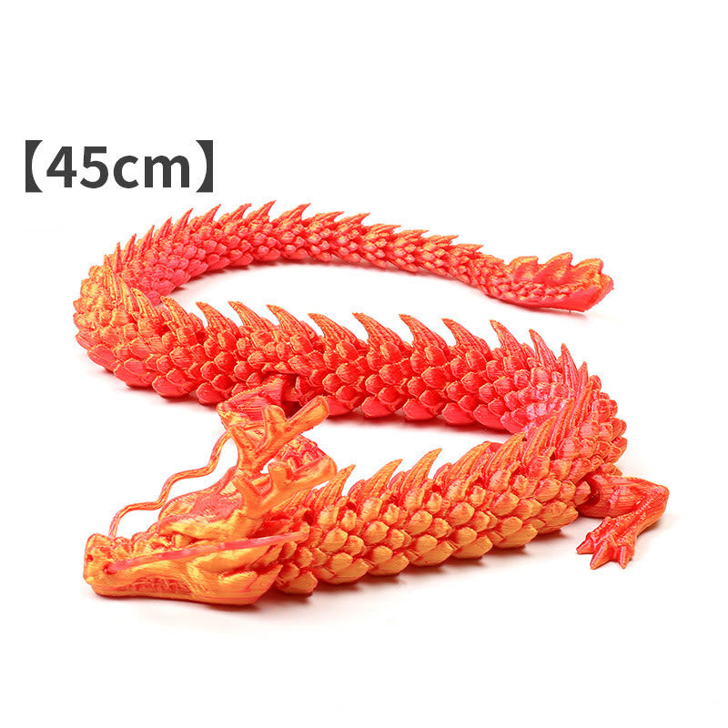 Feng Shui Dragon Luminous 3D Printed Dragon Luck Success Home Decoration - Gold Red Dragon 45cm - image 11