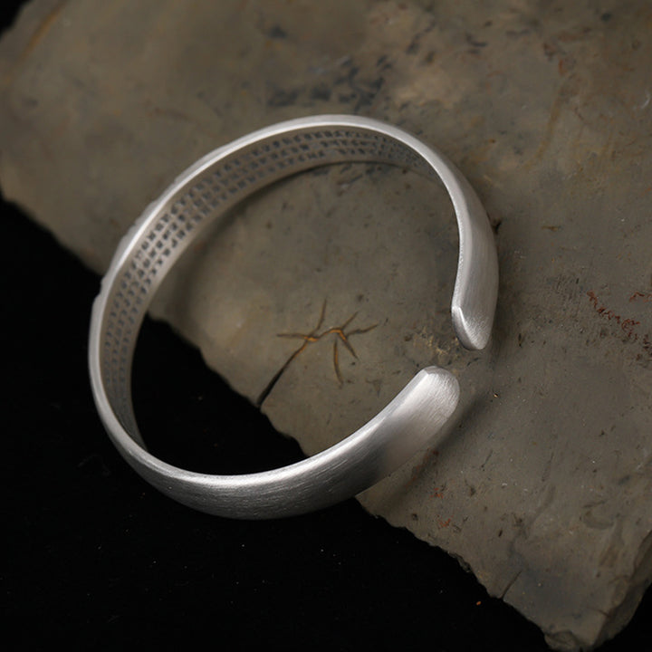 Buddha Stones 999 Sterling Silver Buddha Head Heart Sutra Serenity Bracelet Bangle - image 10